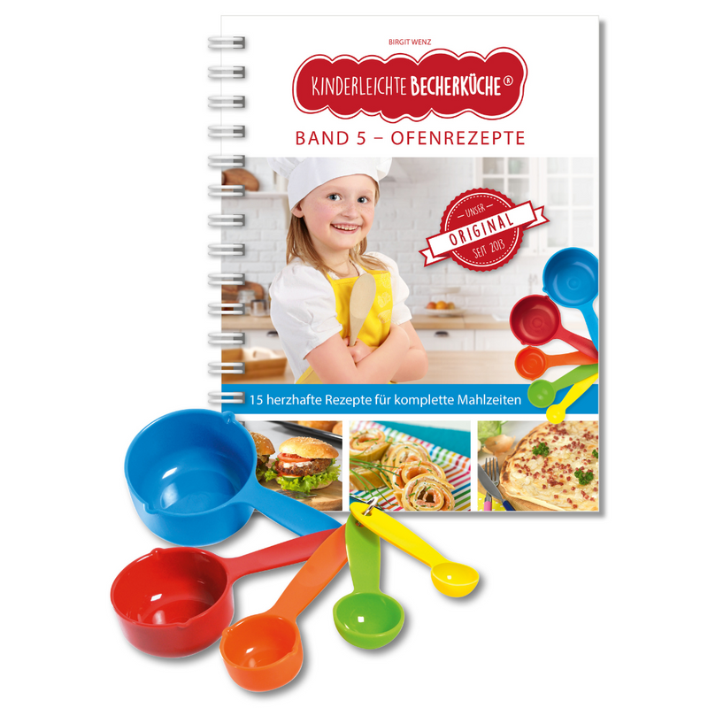 Band 5 "Ofenrezepte" inkl. Kinder-SCHÜRZE & 5-teiligem Messbecher-Set