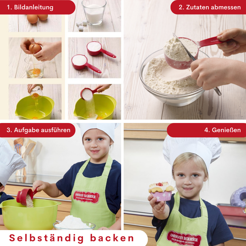 Backset: Band 2, 4 & 10 inkl. Kinderschürze & 3-teiligem Messbecher-Set