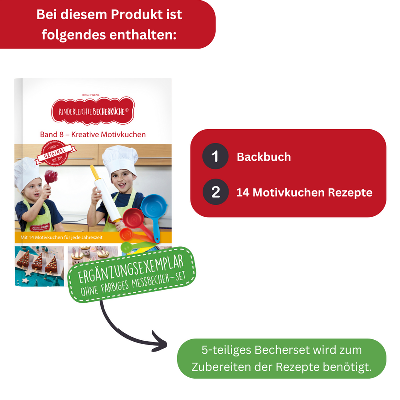 Band 8 "Kreative Motivkuchen" - Backbuch ohne Messbecher-Set